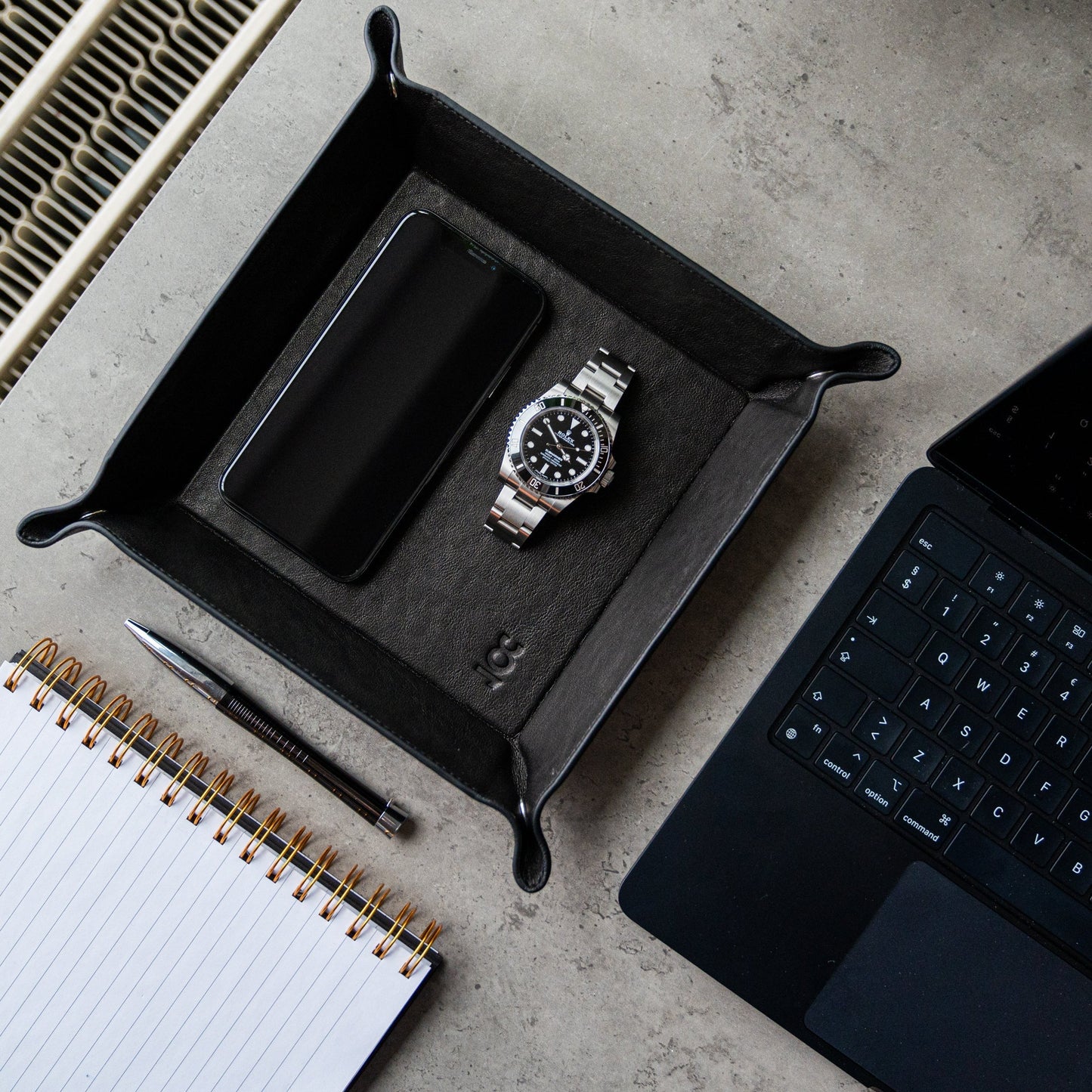 Watch Tray - Black Leather