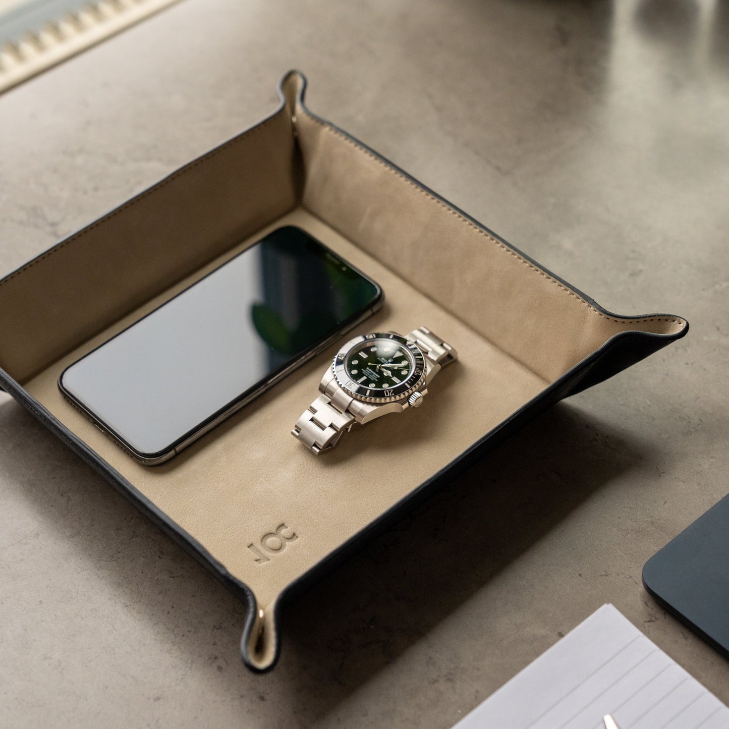 Watch Tray - Navy Blue Beige