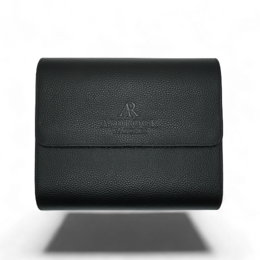 6pcs Black litchi leather watch case