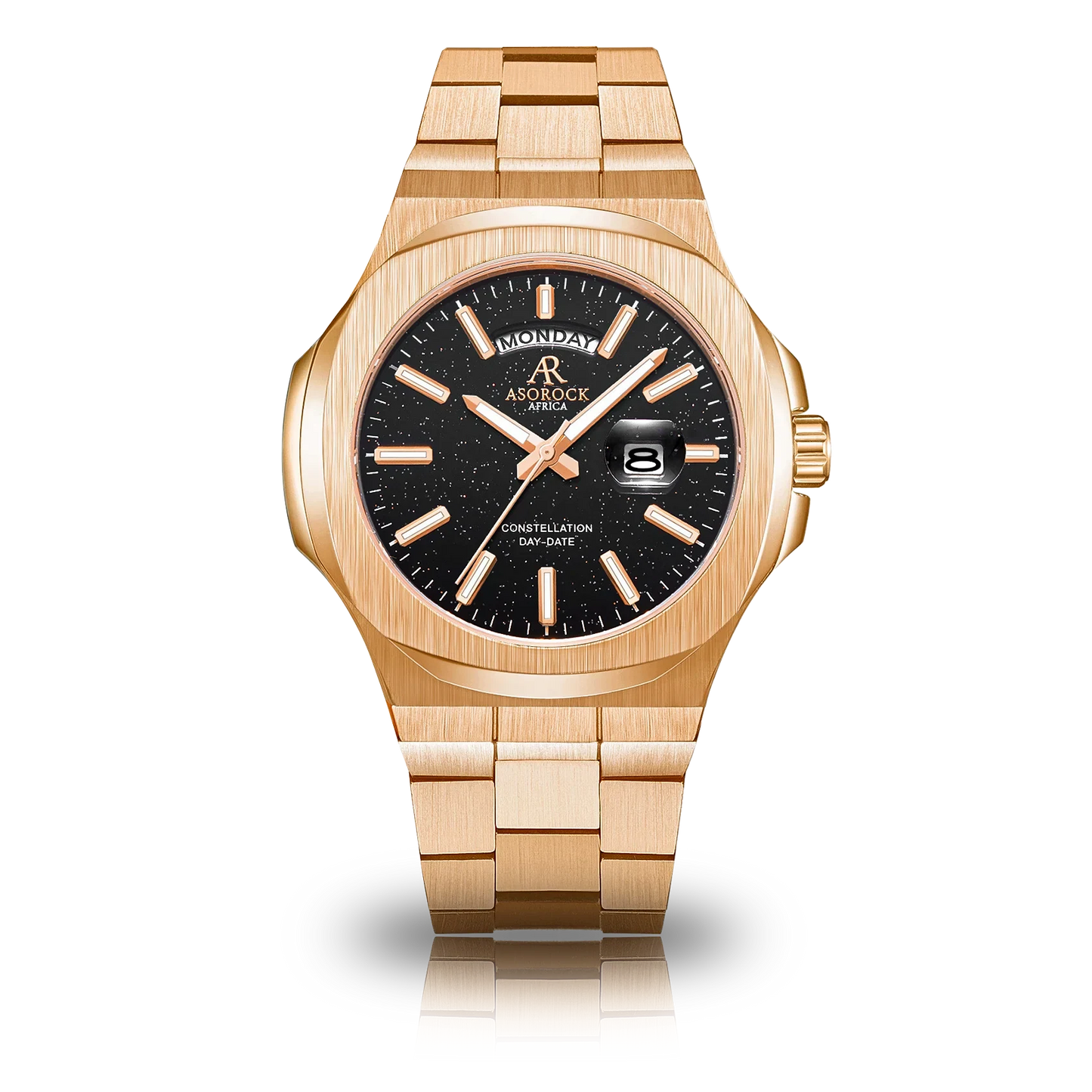 Rosegold/Black plain Constellation Day Date