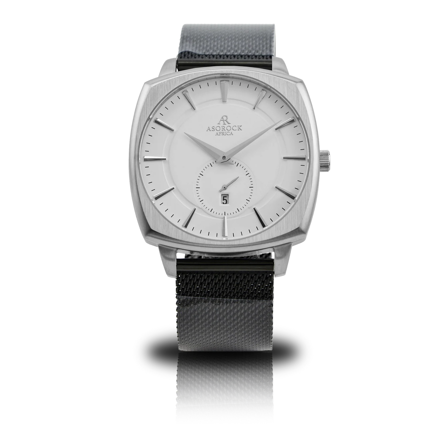 Silver/White Monolith (black mesh strap)