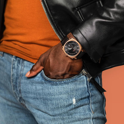 RoseGold/Black Monolith (black mesh strap)