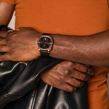 RoseGold/Black Monolith (black mesh strap)